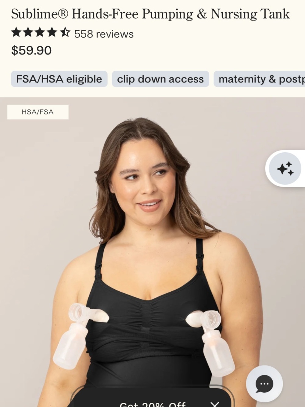 Kindred Bravely Hands-Free Pumping & Nursing Tank - Black